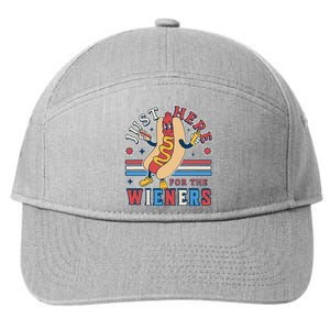 I'm Just Here for the Wieners 4th of July Hot Dog Funny 7-Panel Snapback Hat