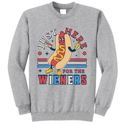 I'm Just Here for the Wieners 4th of July Hot Dog Funny Tall Sweatshirt