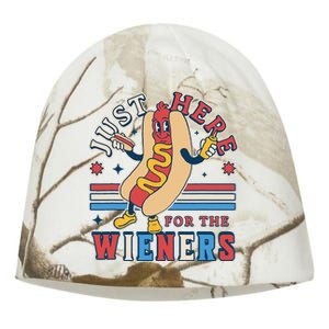 I'm Just Here for the Wieners 4th of July Hot Dog Funny Kati - Camo Knit Beanie