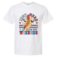 I'm Just Here for the Wieners 4th of July Hot Dog Funny Garment-Dyed Heavyweight T-Shirt