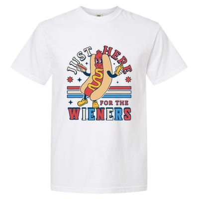 I'm Just Here for the Wieners 4th of July Hot Dog Funny Garment-Dyed Heavyweight T-Shirt