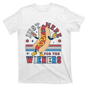 I'm Just Here for the Wieners 4th of July Hot Dog Funny T-Shirt