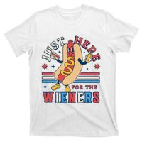 I'm Just Here for the Wieners 4th of July Hot Dog Funny T-Shirt