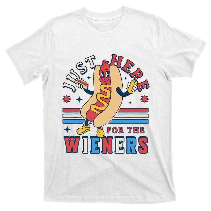 I'm Just Here for the Wieners 4th of July Hot Dog Funny T-Shirt