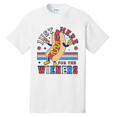 I'm Just Here for the Wieners 4th of July Hot Dog Funny Tall T-Shirt