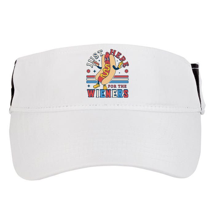 I'm Just Here for the Wieners 4th of July Hot Dog Funny Adult Drive Performance Visor