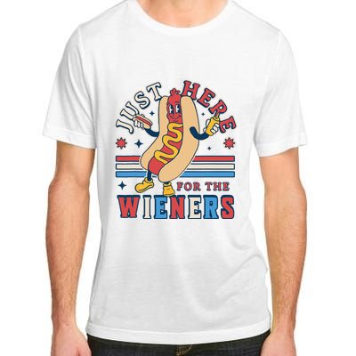 I'm Just Here for the Wieners 4th of July Hot Dog Funny Adult ChromaSoft Performance T-Shirt