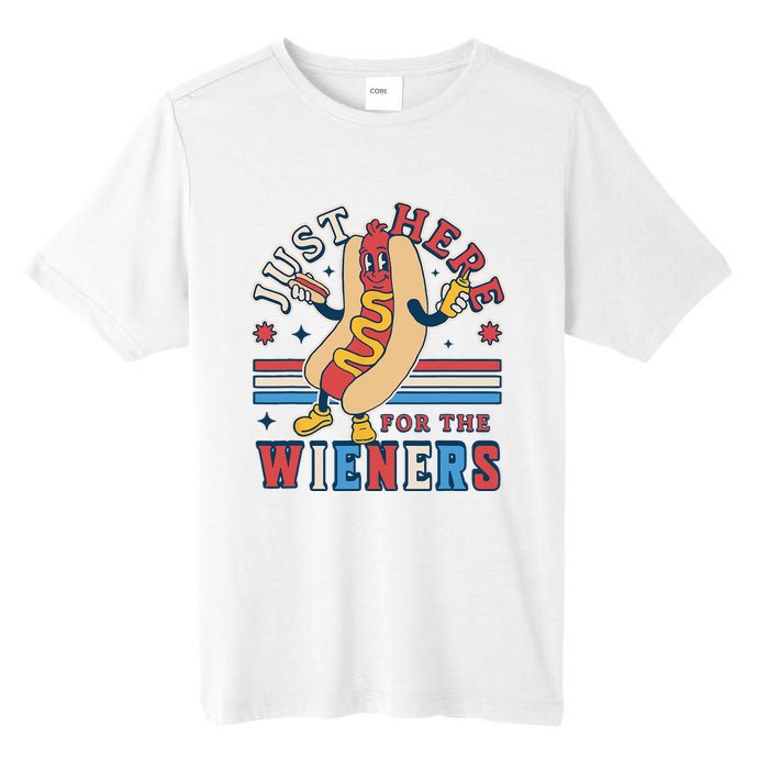 I'm Just Here for the Wieners 4th of July Hot Dog Funny Tall Fusion ChromaSoft Performance T-Shirt