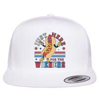 I'm Just Here for the Wieners 4th of July Hot Dog Funny Flat Bill Trucker Hat