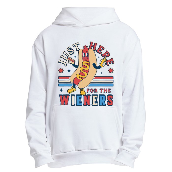 I'm Just Here for the Wieners 4th of July Hot Dog Funny Urban Pullover Hoodie