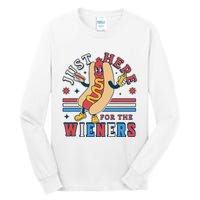 I'm Just Here for the Wieners 4th of July Hot Dog Funny Tall Long Sleeve T-Shirt