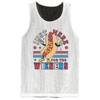 I'm Just Here for the Wieners 4th of July Hot Dog Funny Mesh Reversible Basketball Jersey Tank