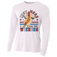 I'm Just Here for the Wieners 4th of July Hot Dog Funny Cooling Performance Long Sleeve Crew