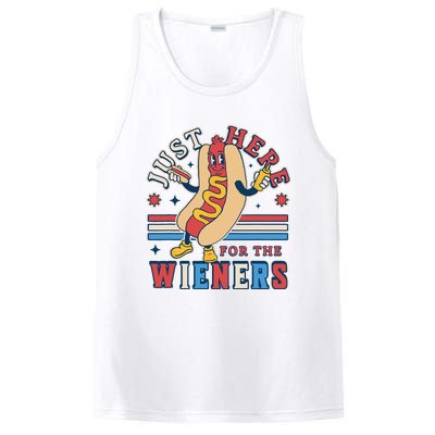 I'm Just Here for the Wieners 4th of July Hot Dog Funny PosiCharge Competitor Tank