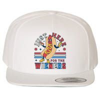 I'm Just Here for the Wieners 4th of July Hot Dog Funny Wool Snapback Cap