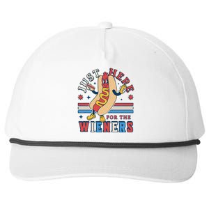 I'm Just Here for the Wieners 4th of July Hot Dog Funny Snapback Five-Panel Rope Hat