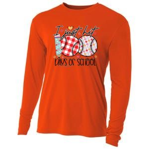 I Just Hit 100 Days Of School Baseball 100th Day Meaningful Gift Cooling Performance Long Sleeve Crew