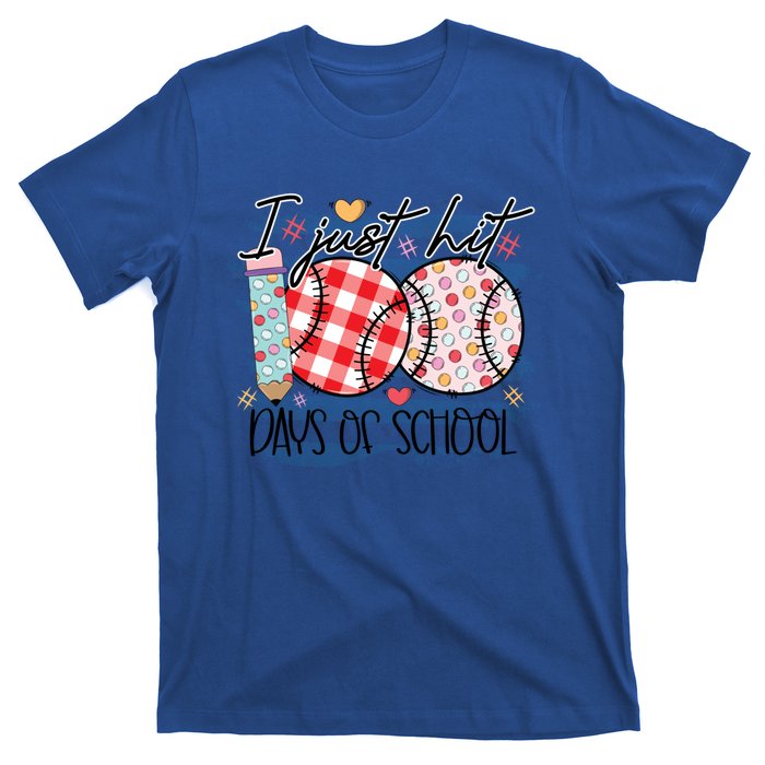 I Just Hit 100 Days Of School Baseball 100th Day Meaningful Gift T-Shirt