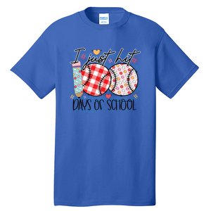 I Just Hit 100 Days Of School Baseball 100th Day Meaningful Gift Tall T-Shirt