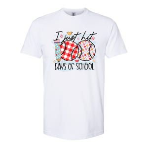 I Just Hit 100 Days Of School Baseball 100th Day Meaningful Gift Softstyle CVC T-Shirt