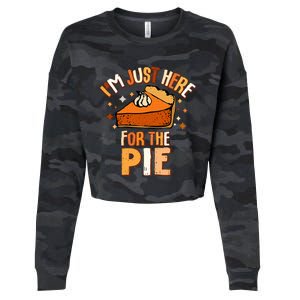 I'm Just Here For The Pie Thanksgiving Fall Autumn Retro Cropped Pullover Crew