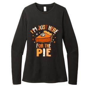 I'm Just Here For The Pie Thanksgiving Fall Autumn Retro Womens CVC Long Sleeve Shirt