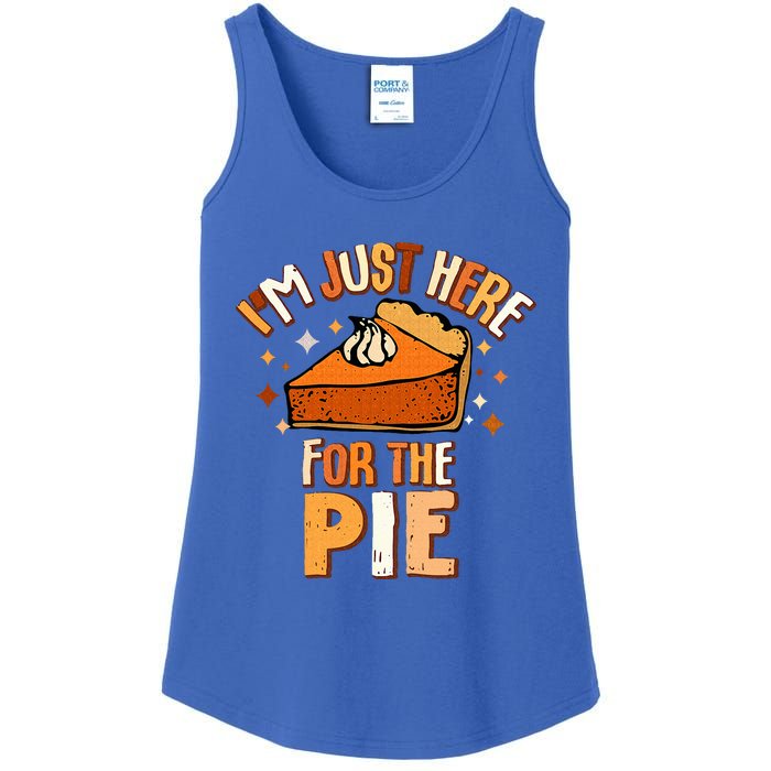 I'm Just Here For The Pie Thanksgiving Fall Autumn Retro Ladies Essential Tank