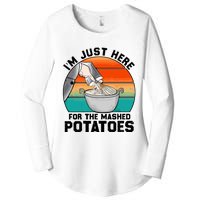 IM Just Here For The Mashed Potatoes Cute Thanksgiving Food Women's Perfect Tri Tunic Long Sleeve Shirt