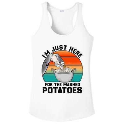 IM Just Here For The Mashed Potatoes Cute Thanksgiving Food Ladies PosiCharge Competitor Racerback Tank