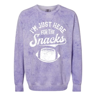 IM Just Here For The Snacks Funny Fantasy Football League Colorblast Crewneck Sweatshirt