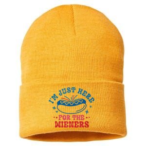 I'm Just Here For The Wieners 4th Of July Sustainable Knit Beanie