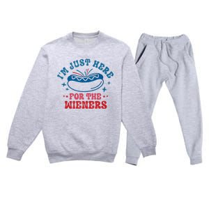 I'm Just Here For The Wieners 4th Of July Premium Crewneck Sweatsuit Set