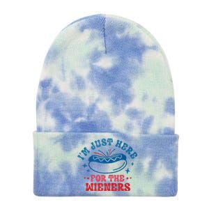 I'm Just Here For The Wieners 4th Of July Tie Dye 12in Knit Beanie