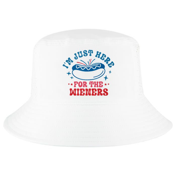 I'm Just Here For The Wieners 4th Of July Cool Comfort Performance Bucket Hat