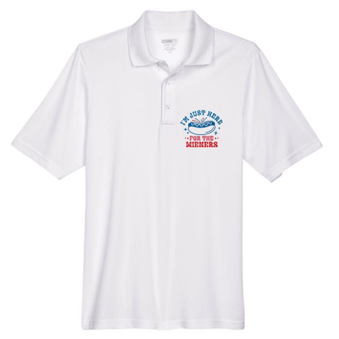 I'm Just Here For The Wieners 4th Of July Men's Origin Performance Pique Polo