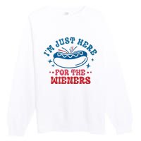 I'm Just Here For The Wieners 4th Of July Premium Crewneck Sweatshirt