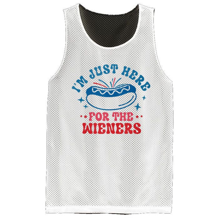 I'm Just Here For The Wieners 4th Of July Mesh Reversible Basketball Jersey Tank