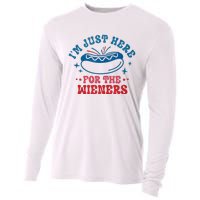 I'm Just Here For The Wieners 4th Of July Cooling Performance Long Sleeve Crew