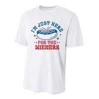 I'm Just Here For The Wieners 4th Of July Performance Sprint T-Shirt