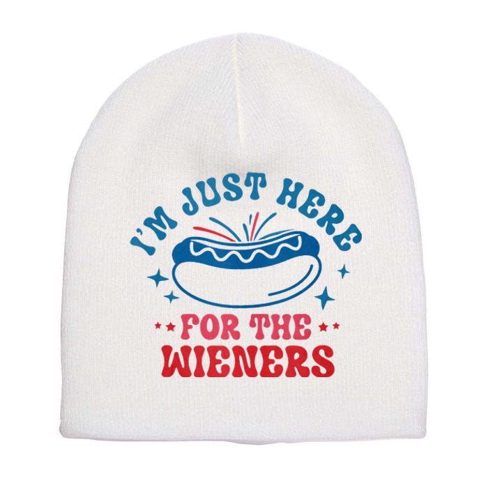 I'm Just Here For The Wieners 4th Of July Short Acrylic Beanie