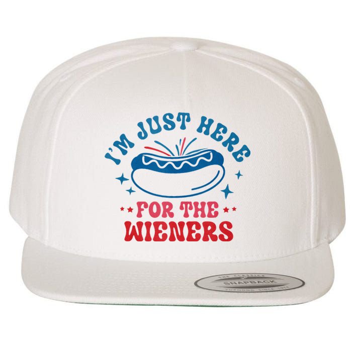 I'm Just Here For The Wieners 4th Of July Wool Snapback Cap