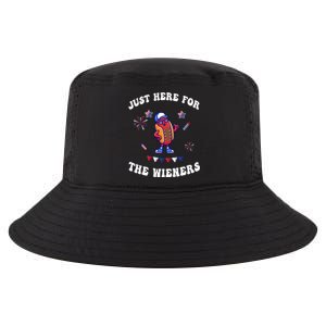 IM Just Here For The Wieners 4th Of July 2024 Funny Hotdog Great Gift Cool Comfort Performance Bucket Hat