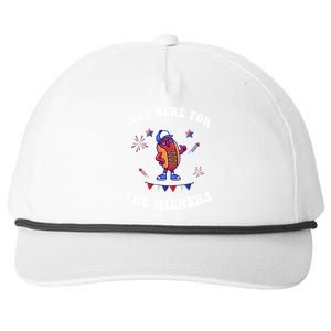 IM Just Here For The Wieners 4th Of July 2024 Funny Hotdog Great Gift Snapback Five-Panel Rope Hat