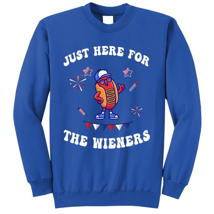 IM Just Here For The Wieners 4th Of July 2024 Funny Hotdog Great Gift Sweatshirt