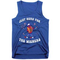 IM Just Here For The Wieners 4th Of July 2024 Funny Hotdog Great Gift Tank Top