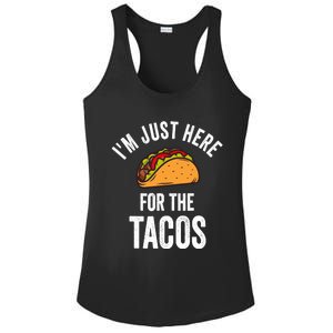 IM Just Here For The Tacos Funny Mexican Party Ladies PosiCharge Competitor Racerback Tank