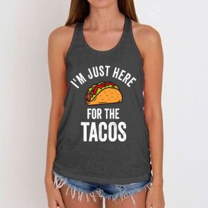 IM Just Here For The Tacos Funny Mexican Party Women's Knotted Racerback Tank