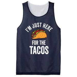 IM Just Here For The Tacos Funny Mexican Party Mesh Reversible Basketball Jersey Tank