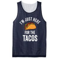 IM Just Here For The Tacos Funny Mexican Party Mesh Reversible Basketball Jersey Tank