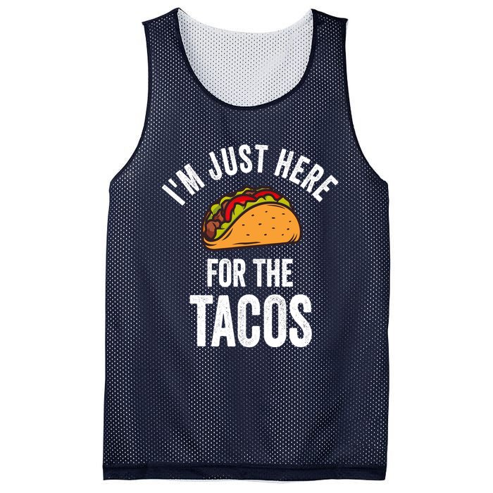 IM Just Here For The Tacos Funny Mexican Party Mesh Reversible Basketball Jersey Tank